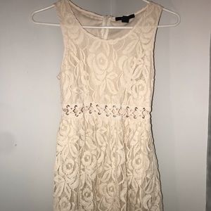 Cream Lace Mini Dress